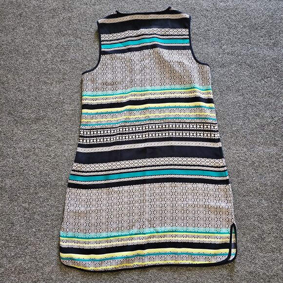 Cynthia Rowley Dress Womens 8 Blue Striped Sleeveless Sheath 1/2 Button Casual - Picture 7 of 8